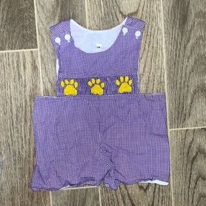 LSU smocked jonjon shortall